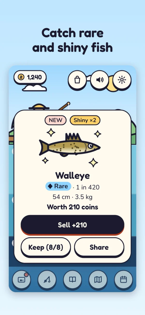 Shiny Catch screenshot: Catch rare and shiny fish