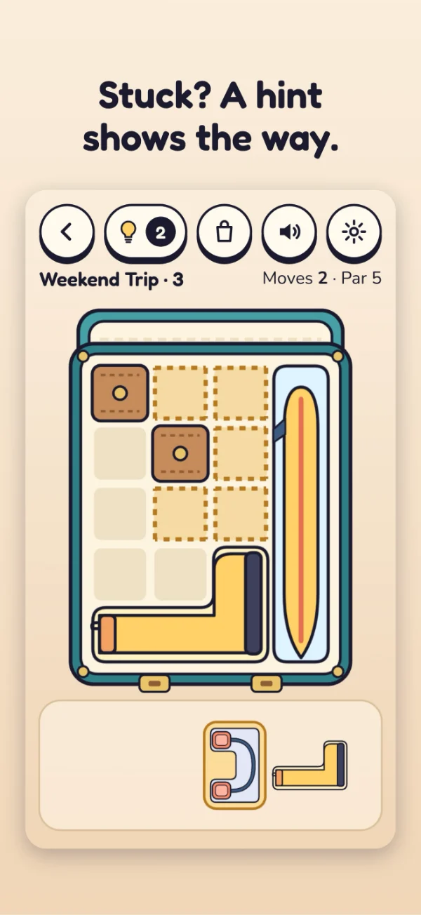 The Last Thing screenshot: Stuck? A hint shows the way.
