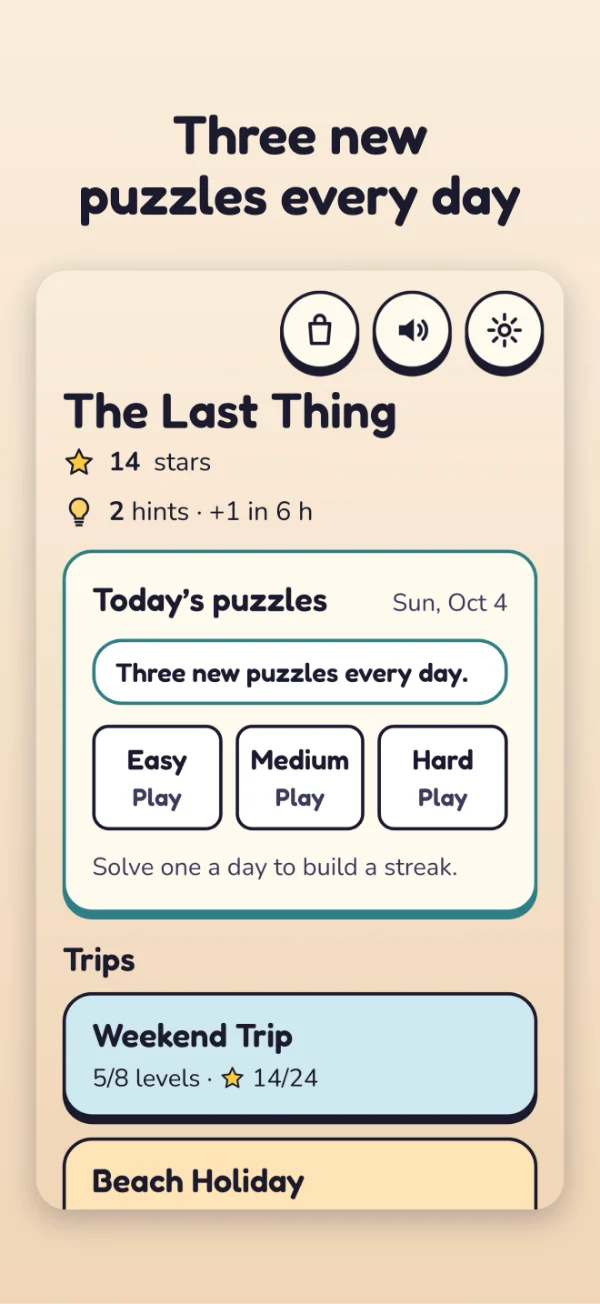 The Last Thing screenshot: Three new puzzles every day